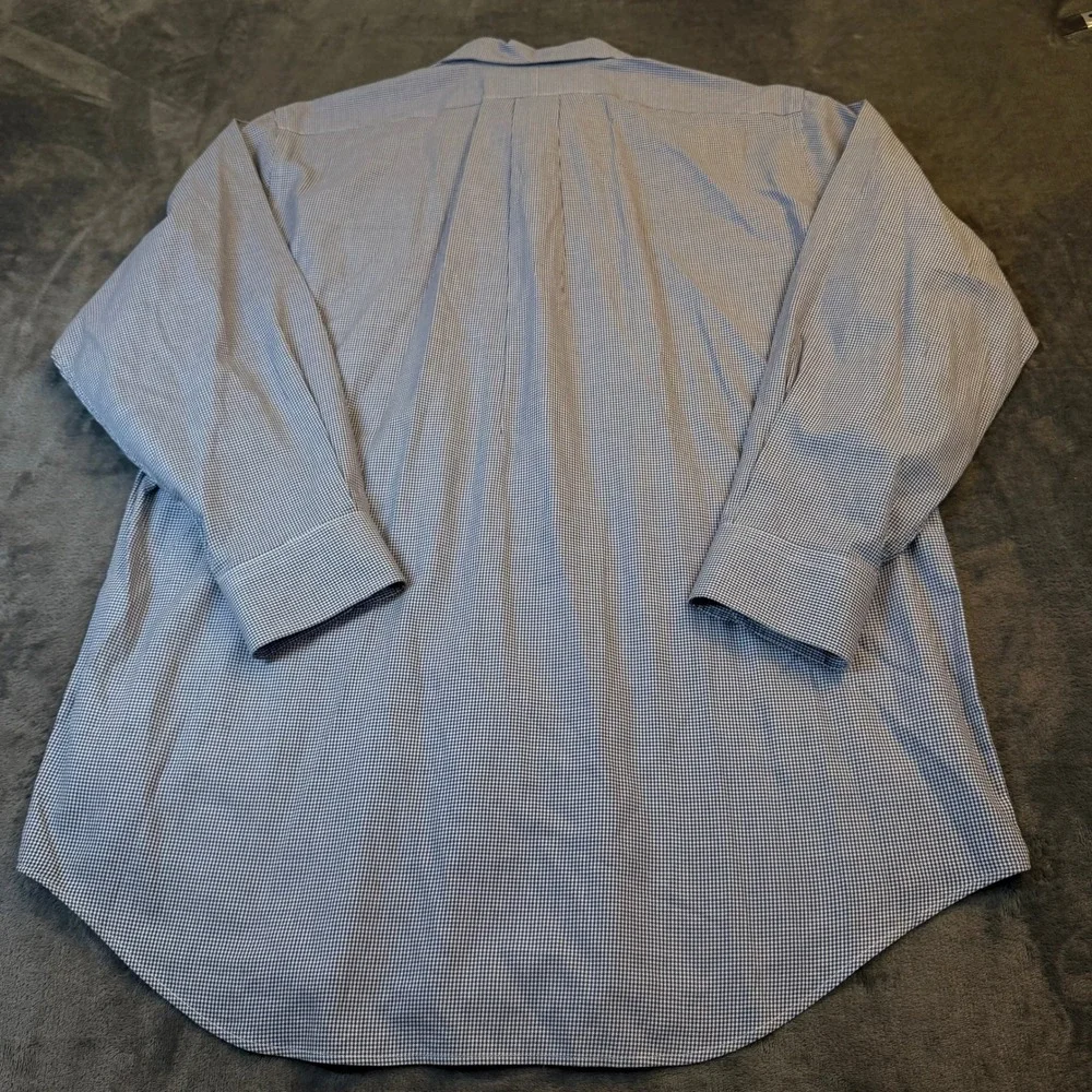 Kenneth Roberts‎ Platinum Dress Shirt Mens 16 1/2 32/33 Blue Check Long Sleeve
